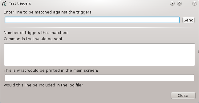 The test triggers window.